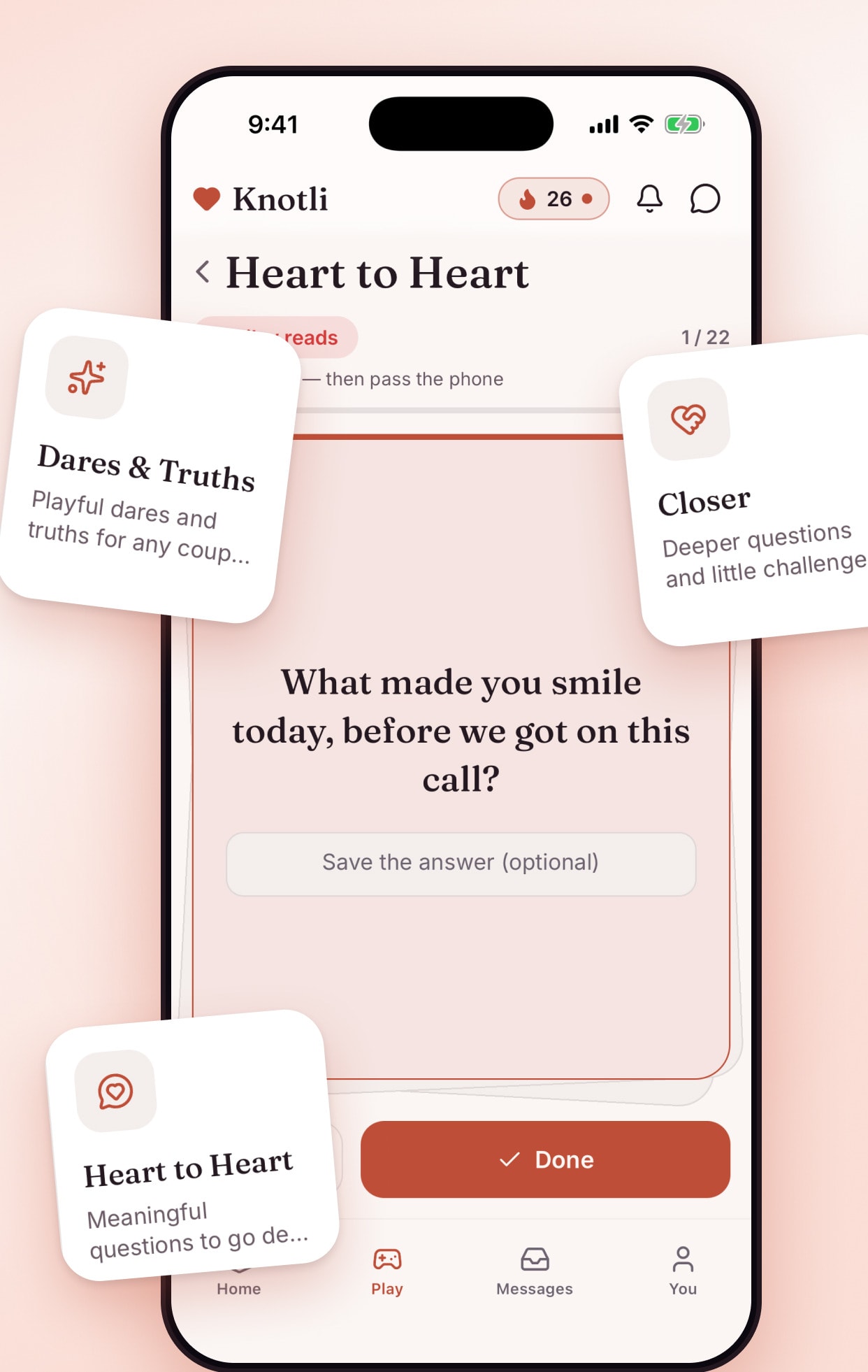 Cards for calls and couch nights.